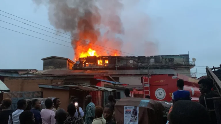 Two Firefighters Hospitalised as Fire Razes Lagos Residential Building