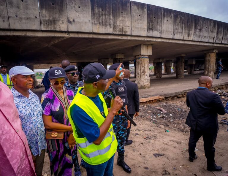 Sanwo-Olu Inspects Vandalised Bridge Along Lagos-Badagry Expressway, Vows Crackdown