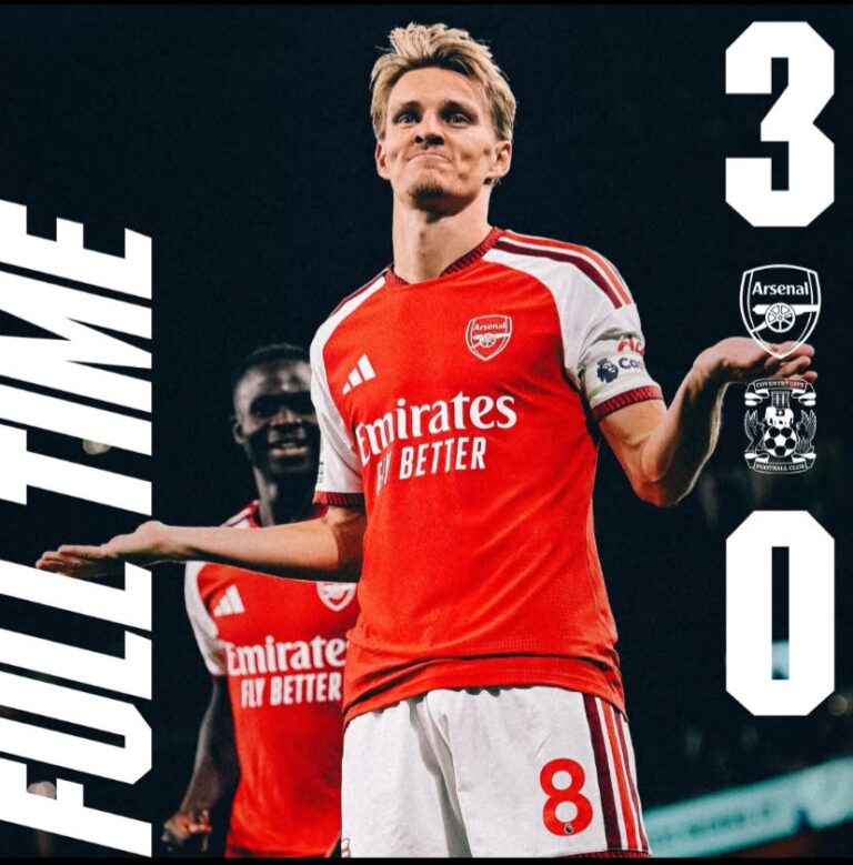 ARSENAL SECURE 3-0 VICTORY OVER COVENTRY IN PREMIER LEAGUE OPENER