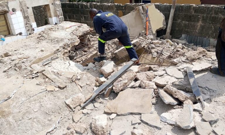 JUST IN: One Trapped, Another Injured as Building Collapses During Demolition in Lagos